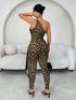 SHEIN SXY Women's Fashion Leopard Print Bodycon Jumpsuit