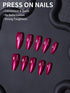 SHEIN Y2K Long Almonds Glossy Aesthetic Grape Purple Crystal Cat Eye Acrylic Press On Nails