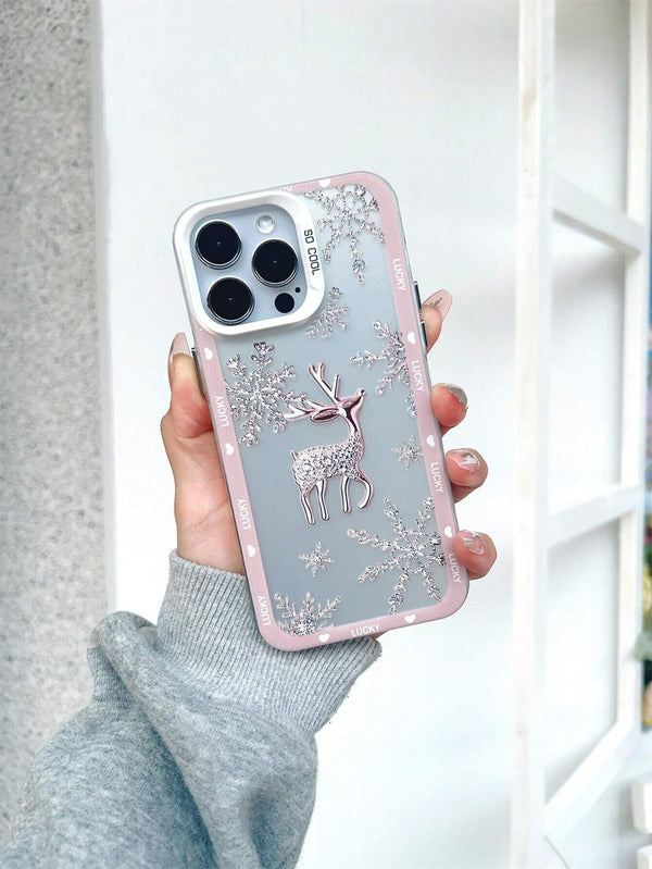 SHEIN Creative Snowflake Fawn Case