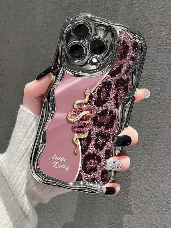 SHEIN Leopard Print, Snake Print, Colorful Printed, Electroplated, Cream Printed Soft Case