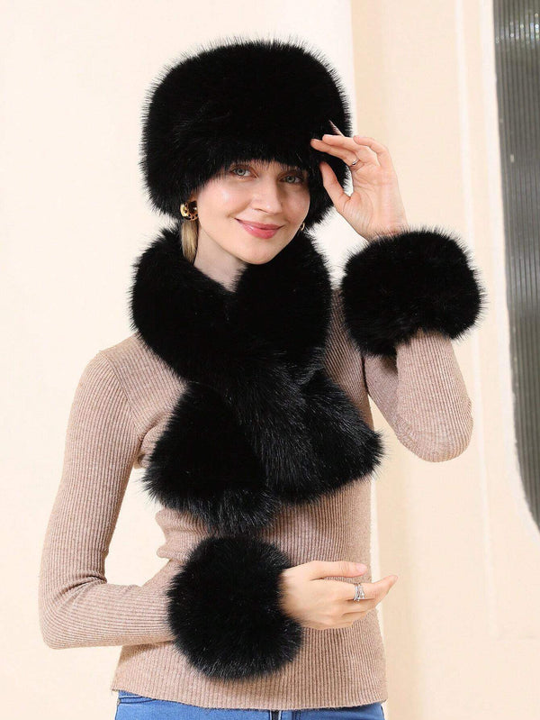SHEIN Winter Chic Scarf Cuffs Headband Set