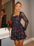 SHEIN Glamine Glamine Heart-Shaped Black Background Dress
