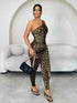 SHEIN SXY Women's Fashion Leopard Print Bodycon Jumpsuit