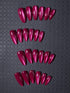 SHEIN Y2K Long Almonds Glossy Aesthetic Grape Purple Crystal Cat Eye Acrylic Press On Nails