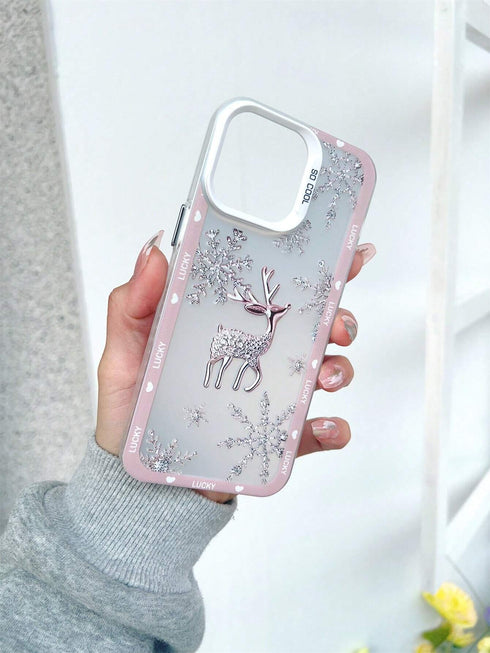 SHEIN Creative Snowflake Fawn Case
