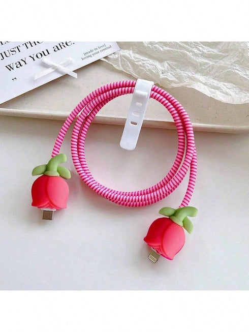 واقيات كابلات ملونة من شي إن، واقيات كابلات برسومات كرتونية، كابلات شحن