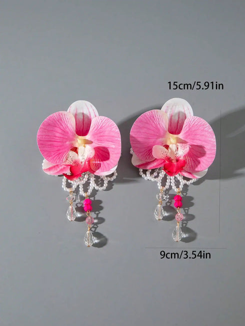 SHEIN 1 Pair Fashion Luxury Styrofoam Butterfly Faux Pearl