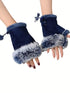 SHEIN 1 Pair Suede Lace-Up Fingerless Gloves For Women
