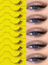 SHEIN 10 Pairs False Eyelashes Natural Half Lashes Cat Eye