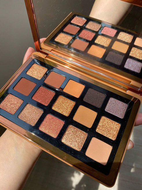 SHEIN 15-Color Eyeshadow Palette, Matte Shimmer Long-Lasting Eye Shadow With Mirror