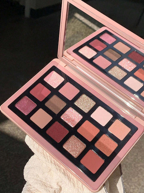 SHEIN 15-Color Eyeshadow Palette, Matte Shimmer Long-Lasting Eye Shadow With Mirror