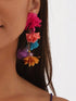 1pair Colorful Flower Tassel Earrings, Exaggerated Bohemian Vacation Style Eardrop Valentines