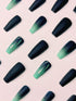 SHEIN 24pcs Mid-Length Gradient White To Blue Toenail/Fingernail Artificial Nails