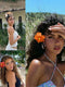 SHEIN 1Pcs Hawaiian Flower Hair Clips, Women Artificial Flower Hair Clips (Orange)