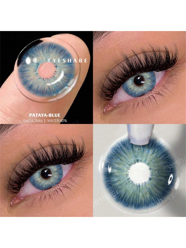 1 Pair Natural Color Lens Eyes Color Cosmetic Contact Lens Blue Green
