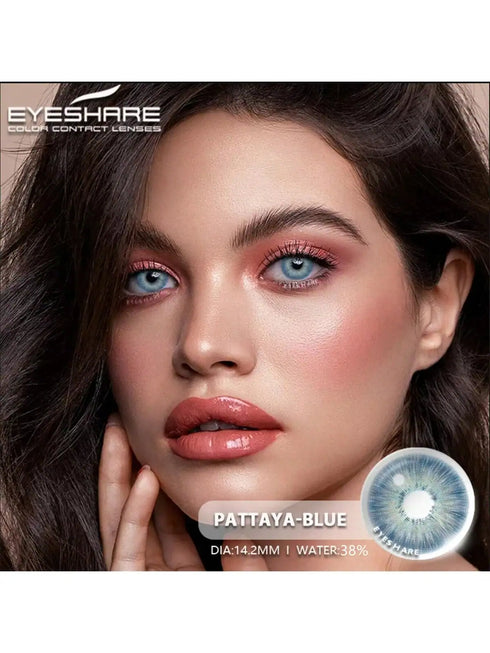 SHEIN 1 Pair Natural Color Lens Eyes Color Cosmetic Contact Lens Blue Green