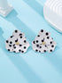 SHEIN 1 Pair Retro Polka Dot Floral Earrings - Fashionable Large Flower Earrings For Spring/Summer - Exaggerated Floral Statement Earrings For Women