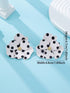 SHEIN 1 Pair Retro Polka Dot Floral Earrings - Fashionable Large Flower Earrings For Spring/Summer - Exaggerated Floral Statement Earrings For Women