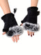 SHEIN 1 Pair Suede Lace-Up Fingerless Gloves For Women