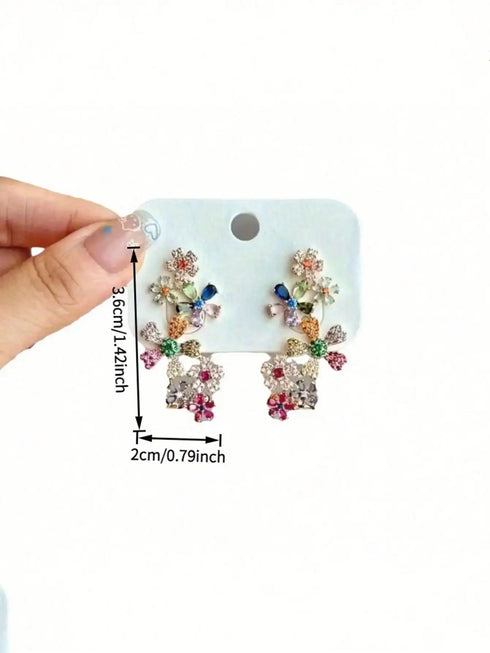 SHEIN 1 Pair Unique Colorful Floral Earrings