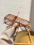 SHEIN 1 Pair Unisex Fashion Personalized Integrated Large Frame Aviator Decorative Glasses, Suitable For Driving, Travel, Outfit Decoration