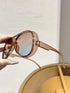 SHEIN 1 Pair Unisex Fashion Personalized Integrated Large Frame Aviator Decorative Glasses, Suitable For Driving, Travel, Outfit Decoration