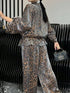 SHEIN 1 Set Leopard Print Casual Elegant Knotted 2-Piece Outfit For Women