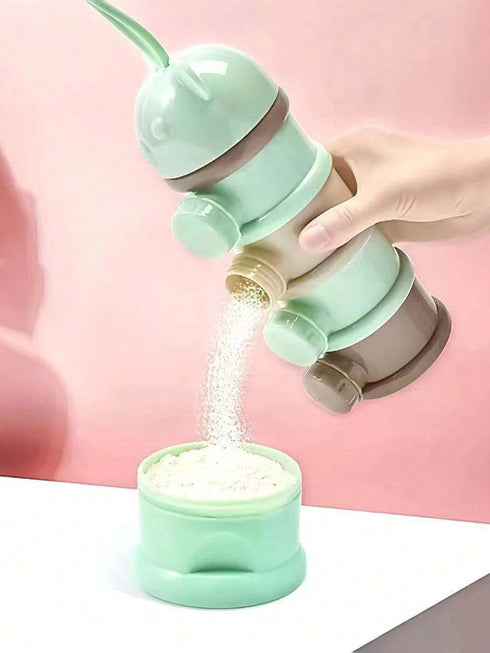 SHEIN مجموعة واحدة من 4 مرطبانات صغيرة لتوزيع تركيبة الأطفال (أخضر) | علبة التوزيع الخاصة بالرضع