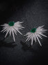1pair Green Cubic Zirconia Marquise Stud Earrings For Women