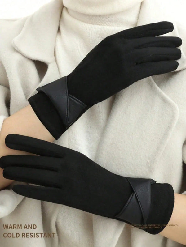 1pair Women's Fashion Touch Screen Warmer Gloves