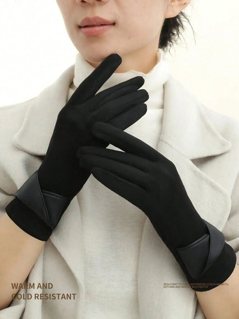 1pair Women's Fashion Touch Screen Warmer Gloves