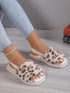 SHEIN Open Toe Furry Slippers, Warm Plush Indoor Floor Slides