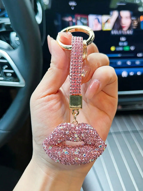 1pc Cute Lips Shaped Zinc Alloy Keychain, Key Decor & Bag Charm Valentines Car Accessories School Goth Y2k
