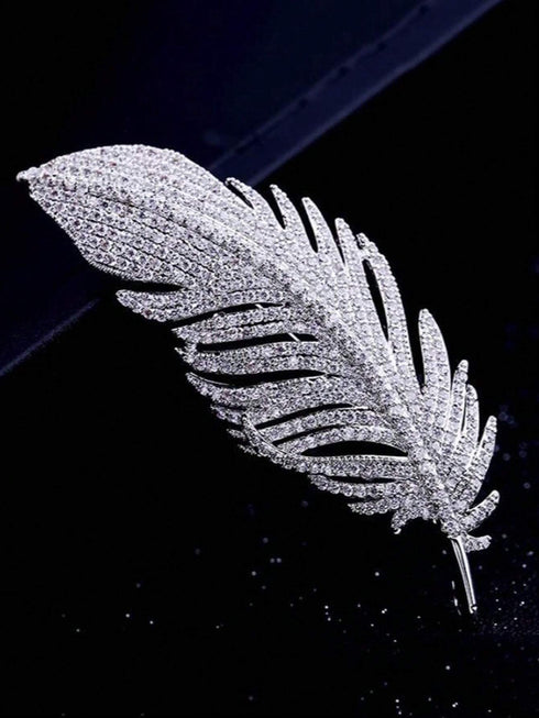 1pc Elaborate Full Rhinestone Classic Feather