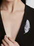 SHEIN 1pc Elaborate Full Rhinestone Classic Feather