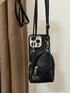 SHEIN 1pc Elegant Classic Black Leather Mini Backpack Set With Detachable Strap