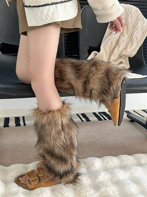 1pc Faux Fur Boot Cuffs For Autumn Winter Short Plush Leg Warmers