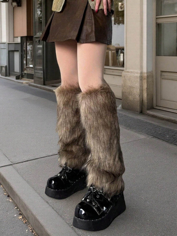 1pc Faux Fur Boot Cuffs For Autumn Winter Short Plush Leg Warmers