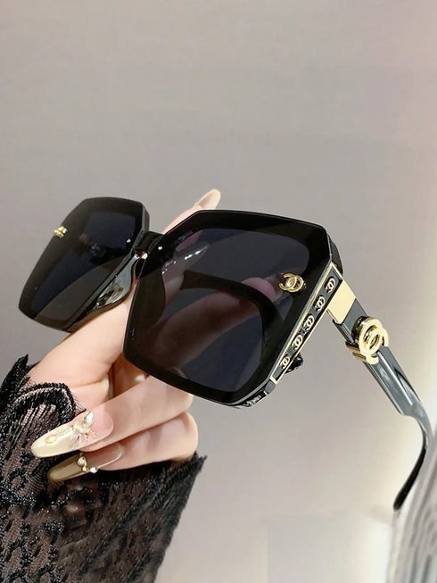 Oversized Frame Women's Fashion Glasses Frameless
