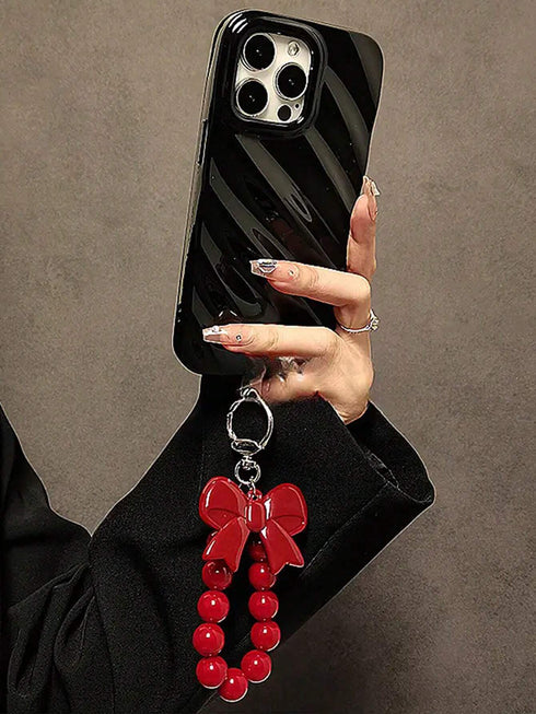 SHEIN 1pc Red Bow Knot Phone Hanging Ornament & Keychain