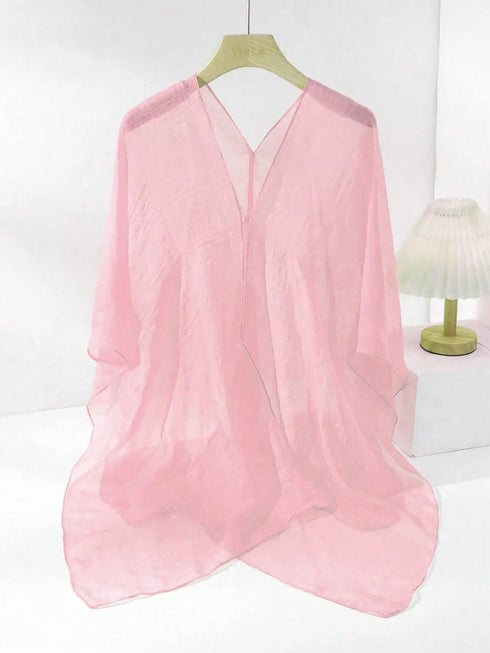 SHEIN 1pc Soft Chiffon Solid Color Women's Sun Protection