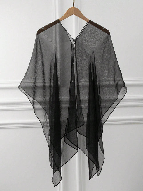 1pc Soft Chiffon Solid Color Women's Sun Protection