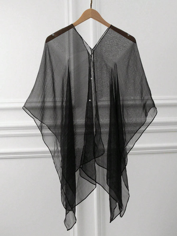 1pc Soft Chiffon Solid Color Women's Sun Protection