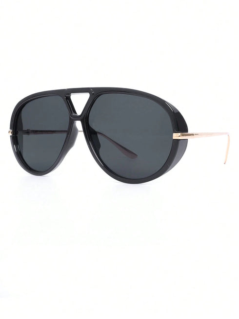 SHEIN 1pc/2pcs Full Frame Metal Retro Large Frame Fashion Glasses, Y2K Personalized Fashion Glasses, Suitable For Daily, Outdoor, Street Photography, Driving, Travel, Party