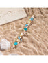 SHEIN Bohemian Beach Style Starfish And Seashell Faux Pearl Anklet Foot