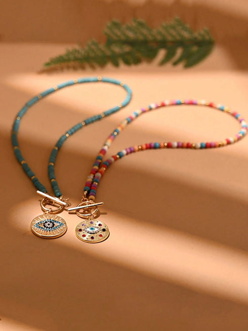 1pc Colorful Artificial Turquoise Necklace