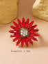 SHEIN Fashion Vintage Sunflower Rhinestone Adjustable Open Ring