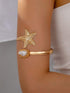 SHEIN Fashionable Asymmetric Pearl & Starfish Openwork Bracelet