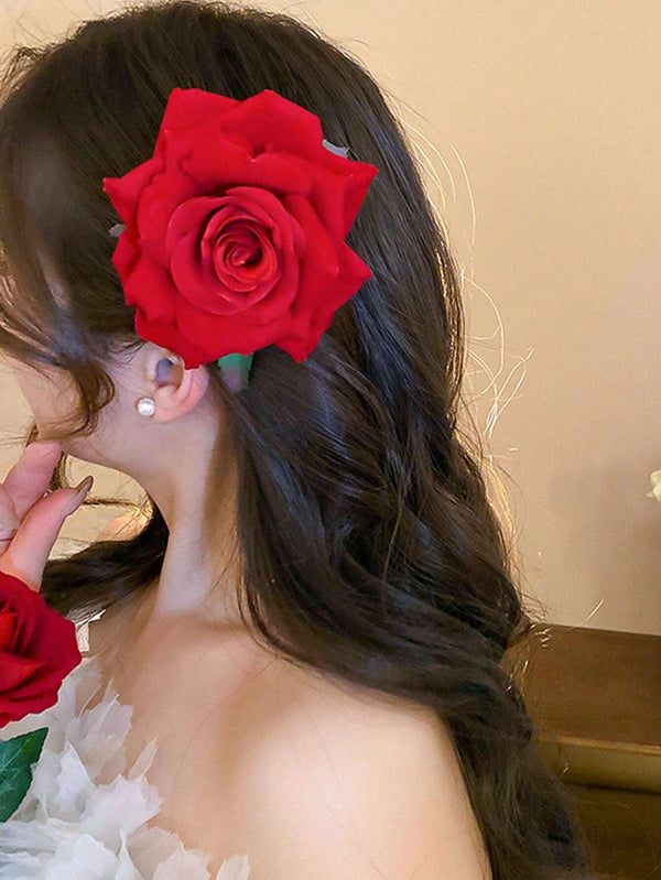 SHEIN 1pc Fashionable Sweet And High-Grade Simulation Rose Flower