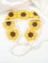 SHEIN 1pc Floral Hollow Knitted Headband, Minimalist (Yellow)